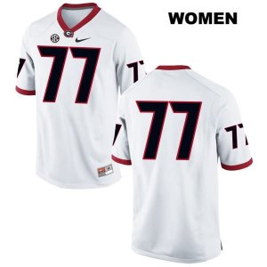 Women's Georgia Bulldogs NCAA #77 Cade Mays Nike Stitched White Authentic No Name College Football Jersey UWB8854FZ